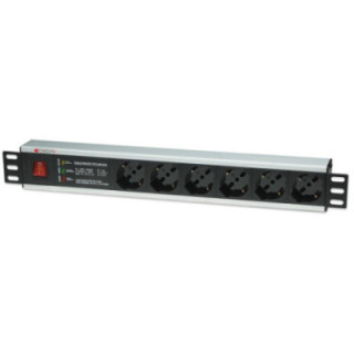 Multipresa 6 Posti Rack 19'' con Protezione e Interruttore Spina Italiana 1,5U
