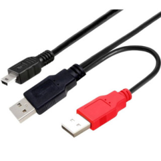 Cavo USB 2.0 ad Y 2xA maschio/mini B maschio 0,6 m