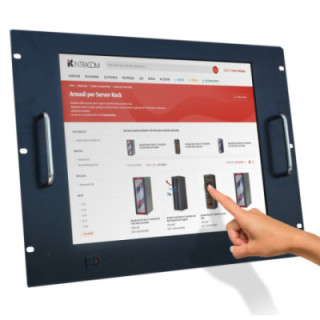 Monitor LCD 17'' Touch Screen per Rack 19'' 8 Unit&agrave; Nero